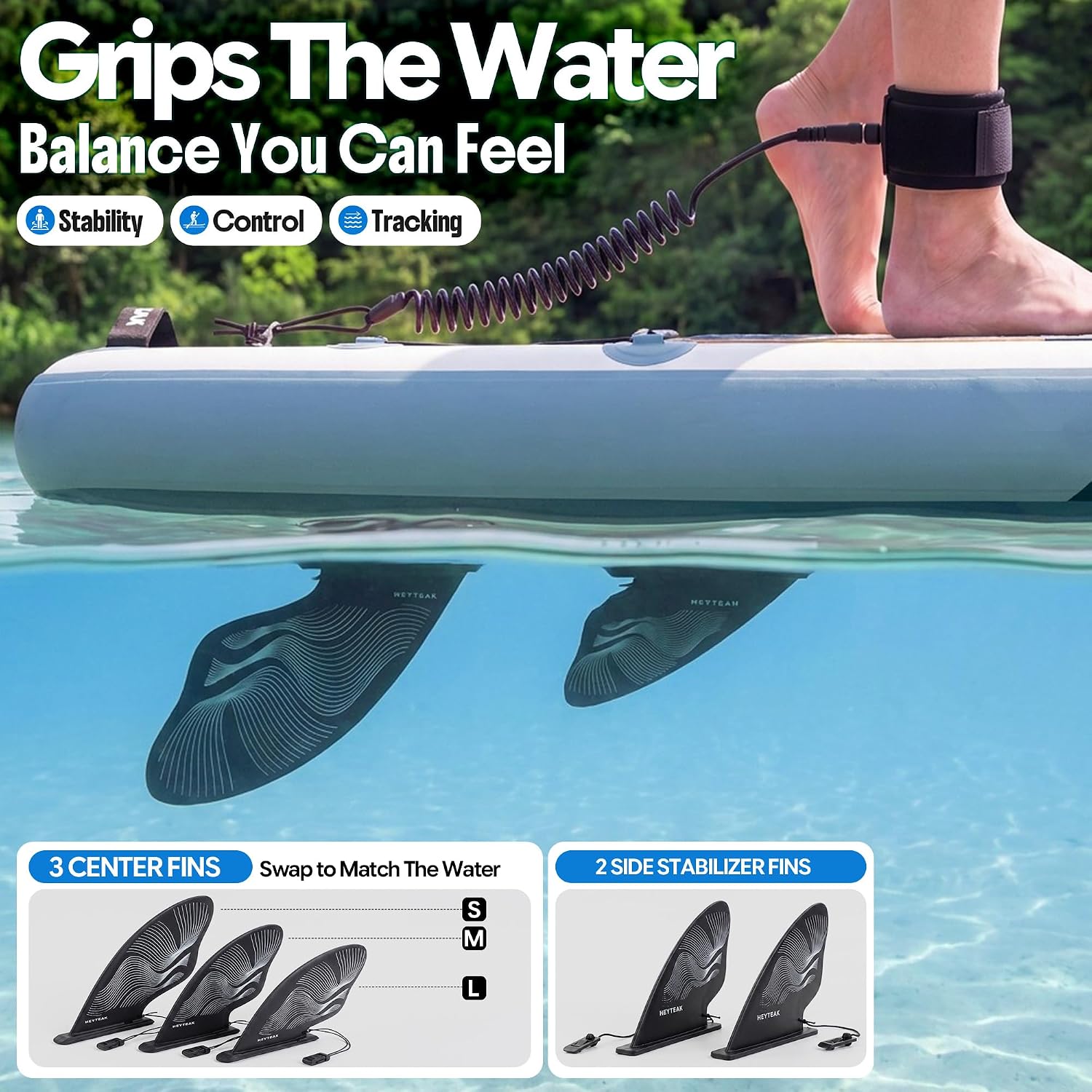 HeyTeak paddle board Surf Blue image 5