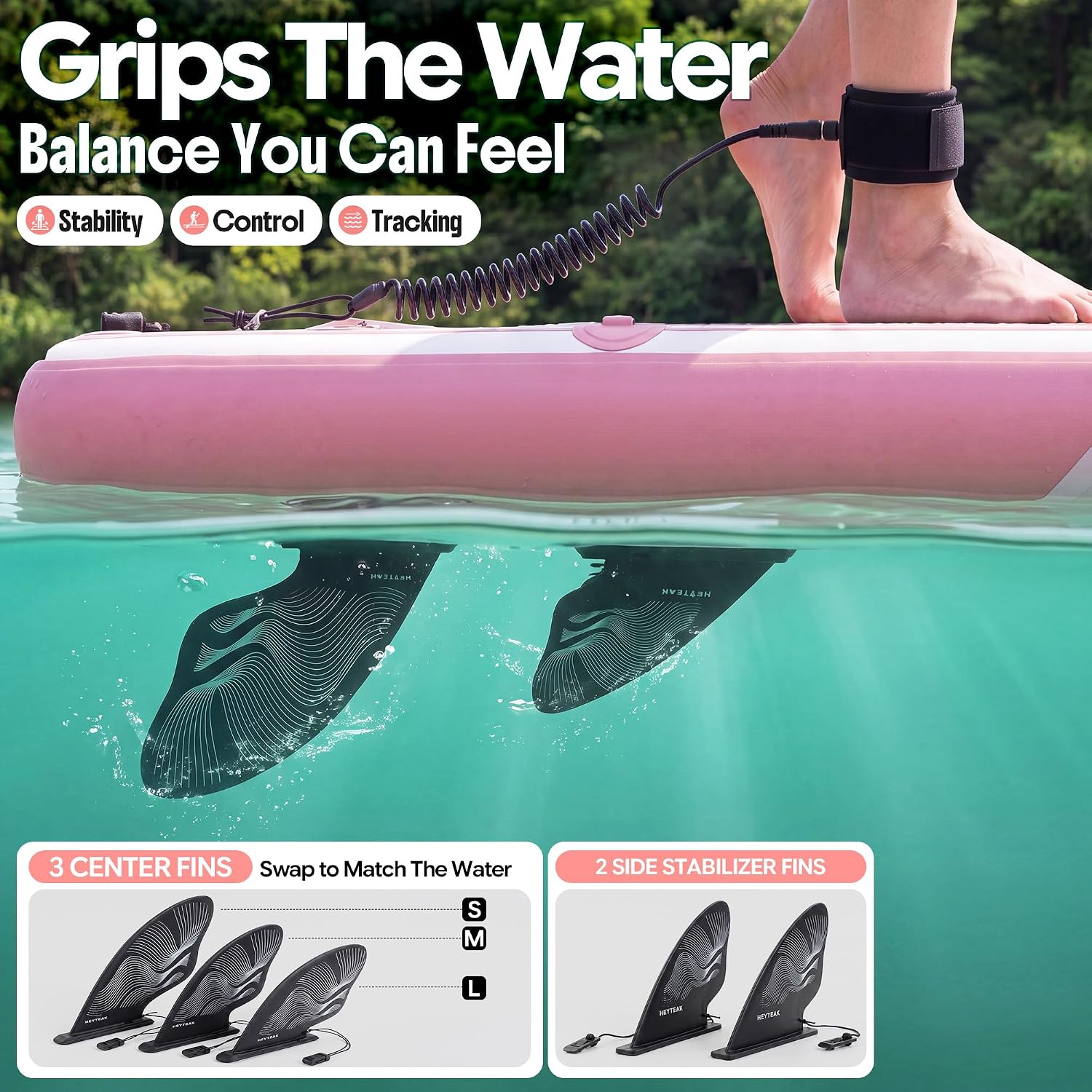 HeyTeak paddle board Floral Pink image 5