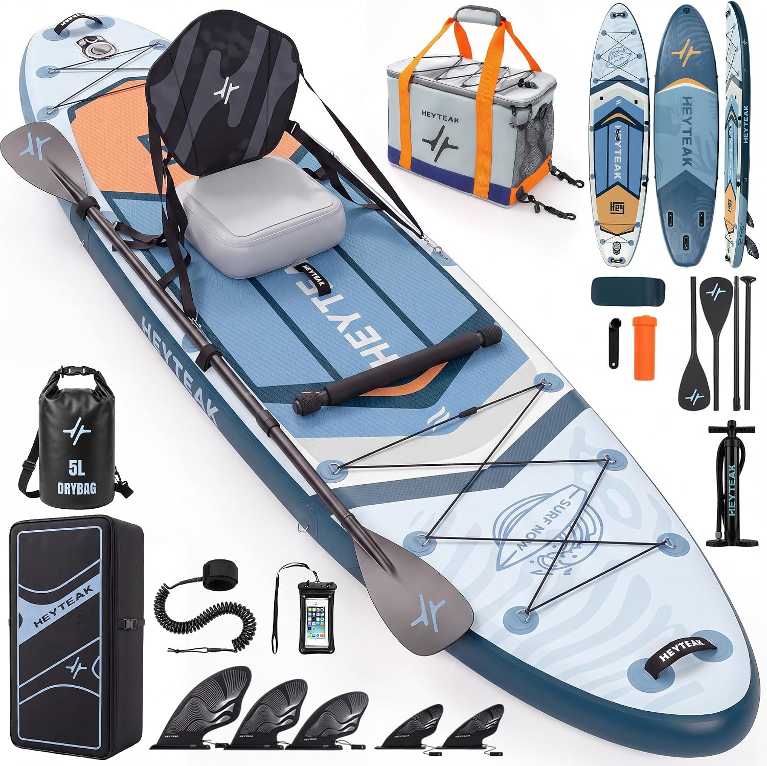 HeyTeak paddle board Surf Blue image 1