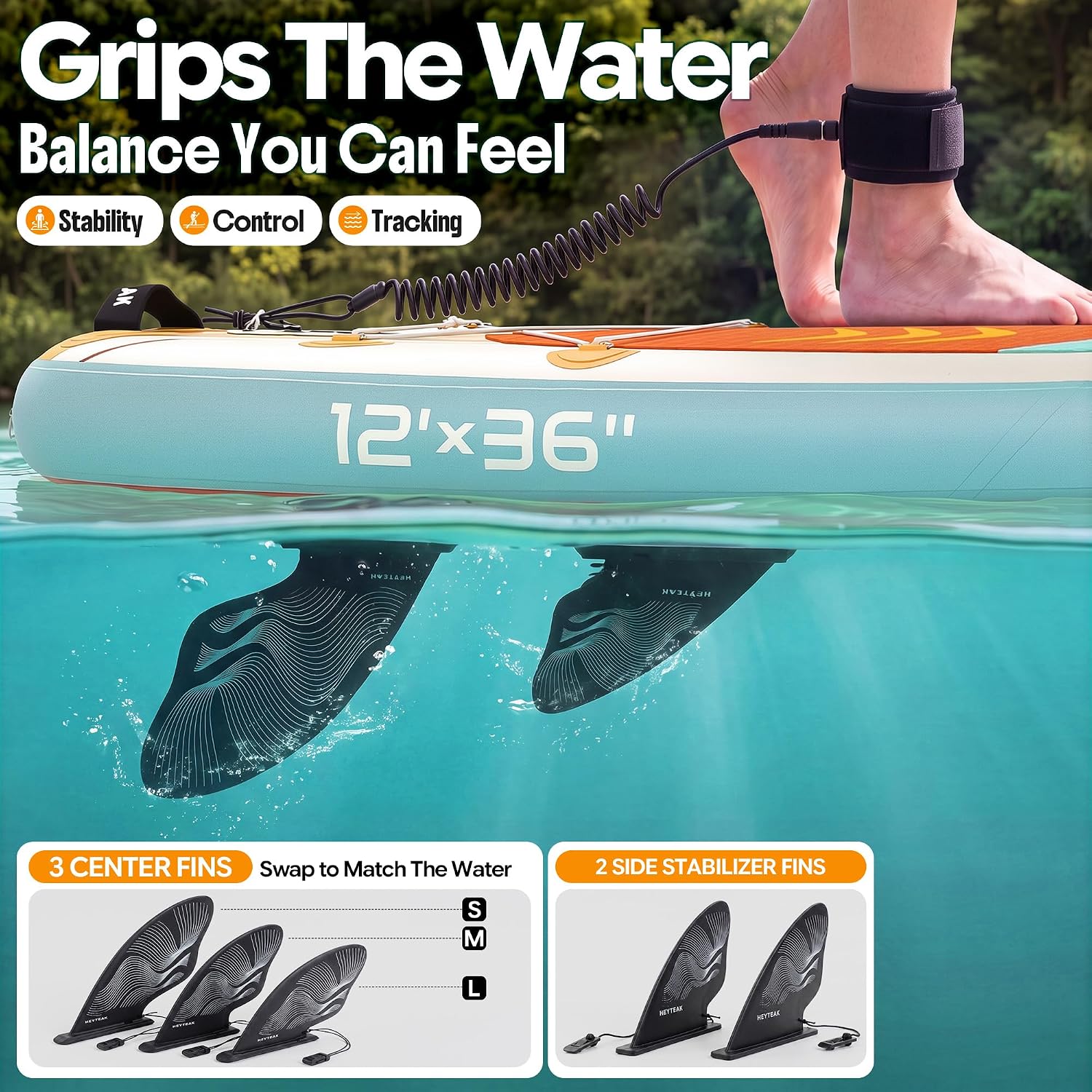 HeyTeak paddle board Retro Orange image 5