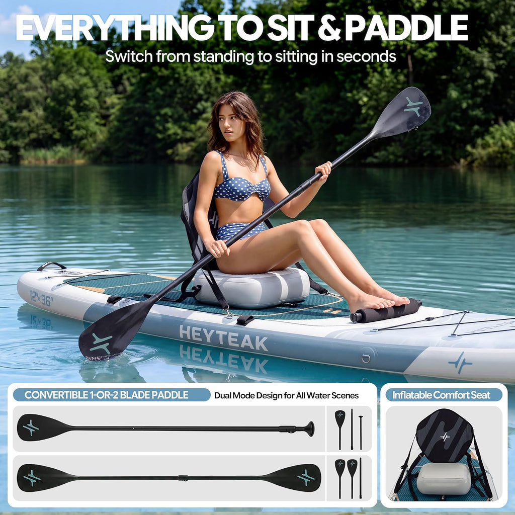 HeyTeak paddle board Ocean Blue Gray image 4