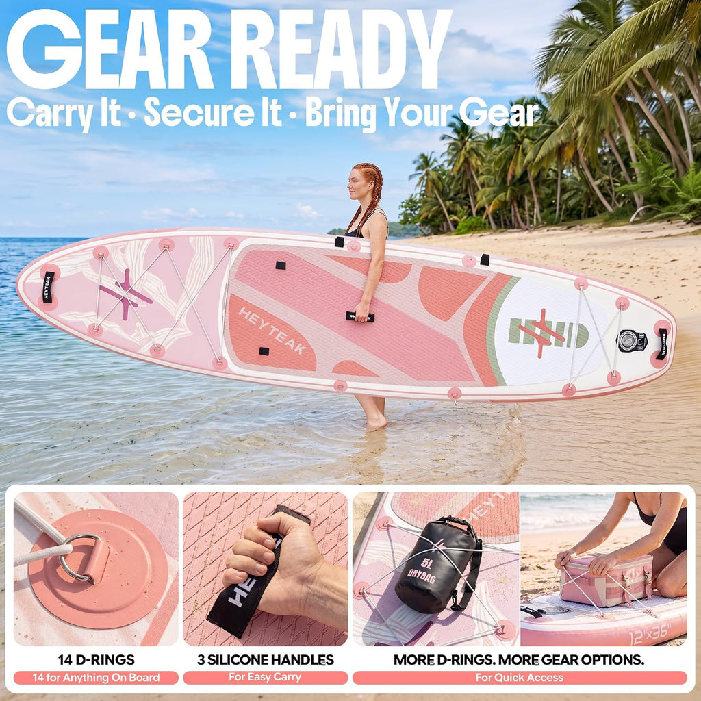 HeyTeak paddle board Floral Pink image 8