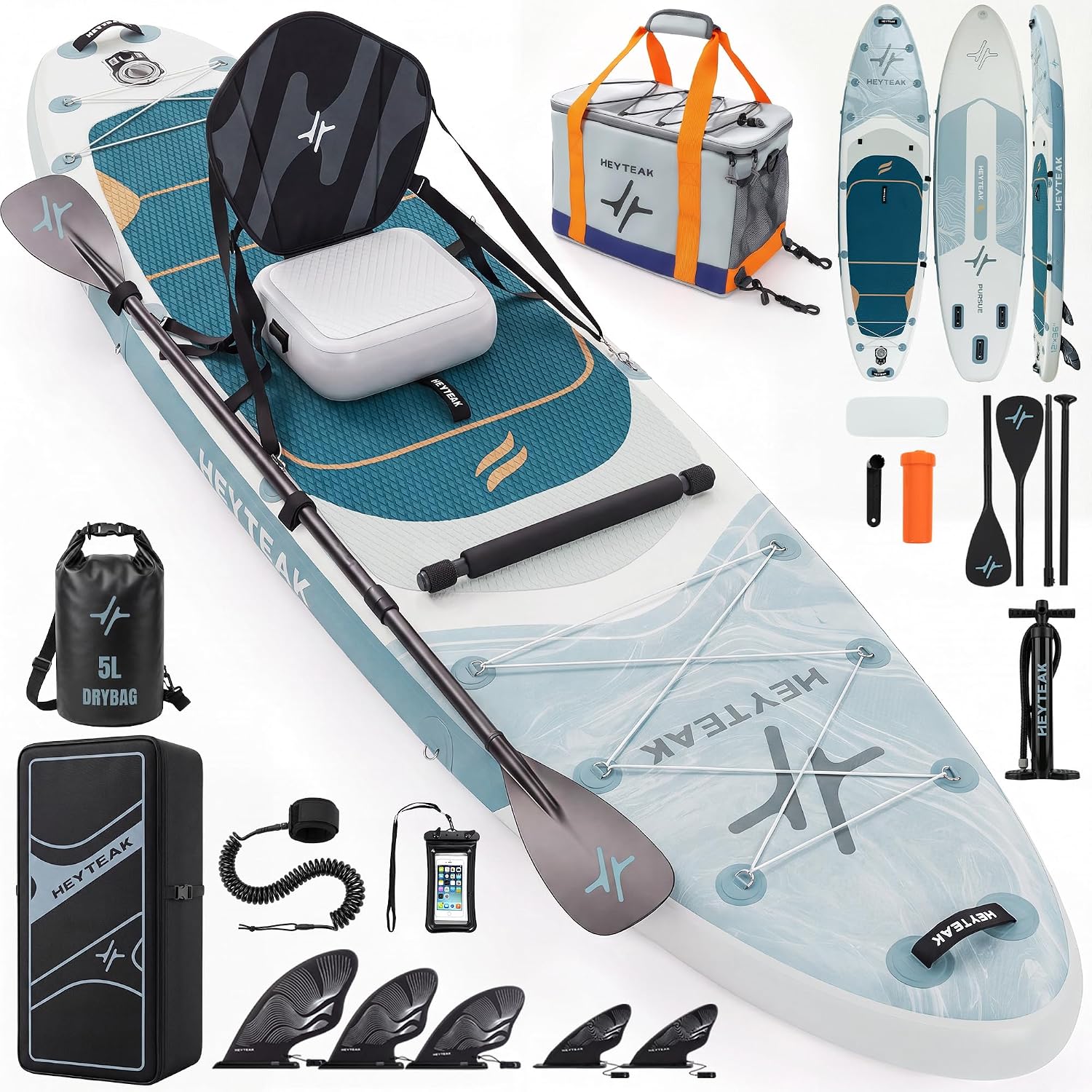 HeyTeak paddle board Ocean Blue Gray image 1
