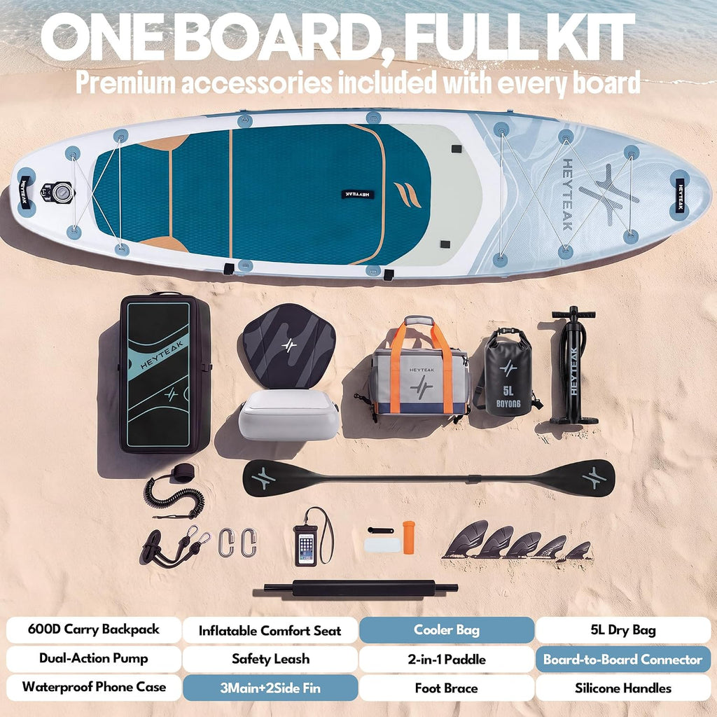 HeyTeak paddle board Ocean Blue Gray image 9