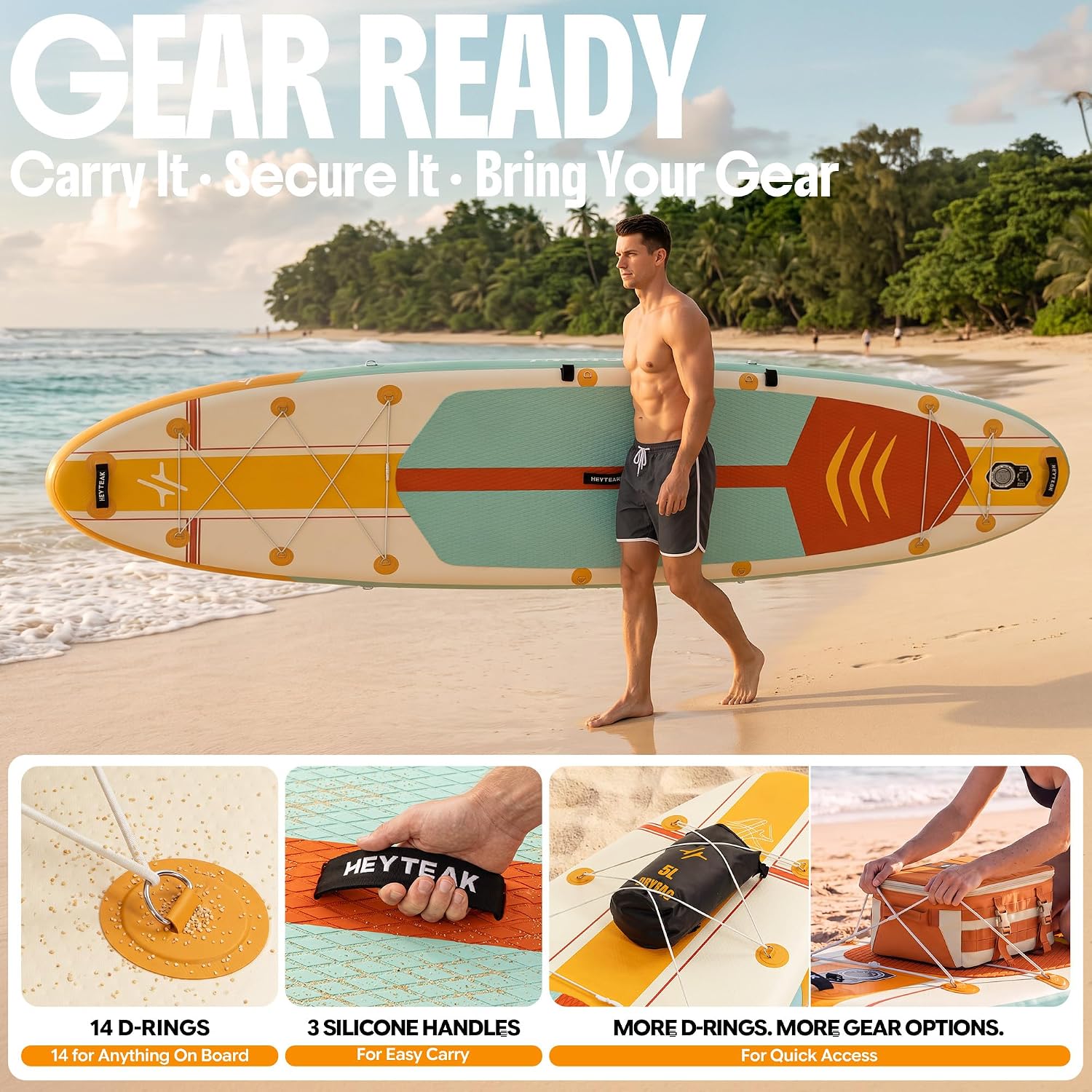 HeyTeak paddle board Retro Orange image 8