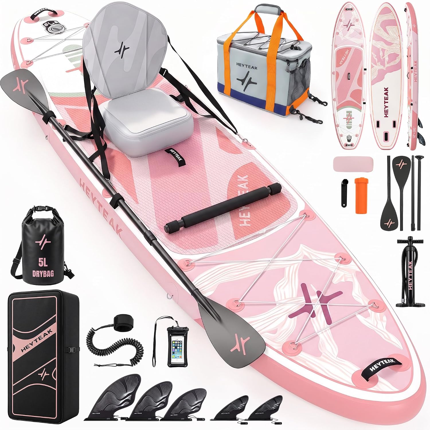 HeyTeak paddle board Floral Pink image 1