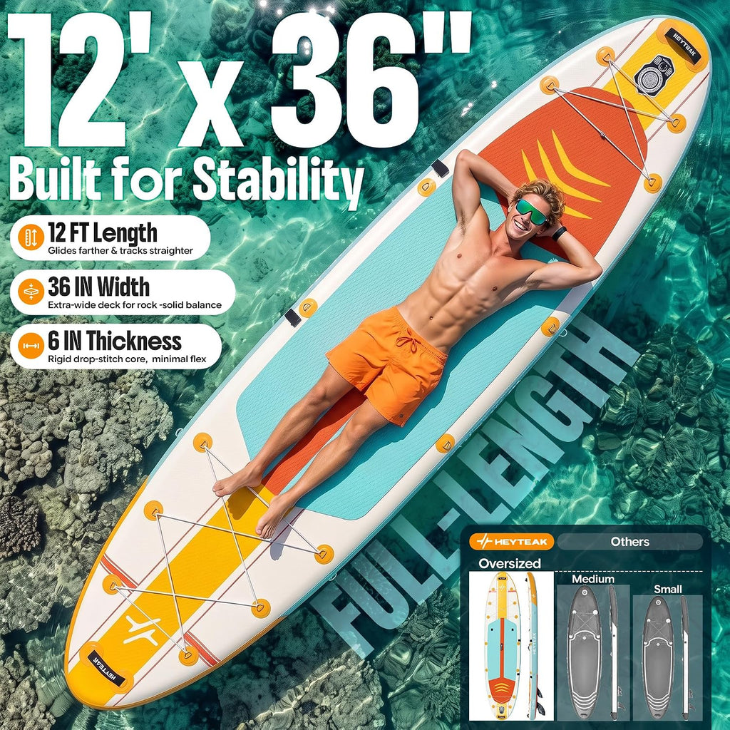 HeyTeak paddle board Retro Orange image 2