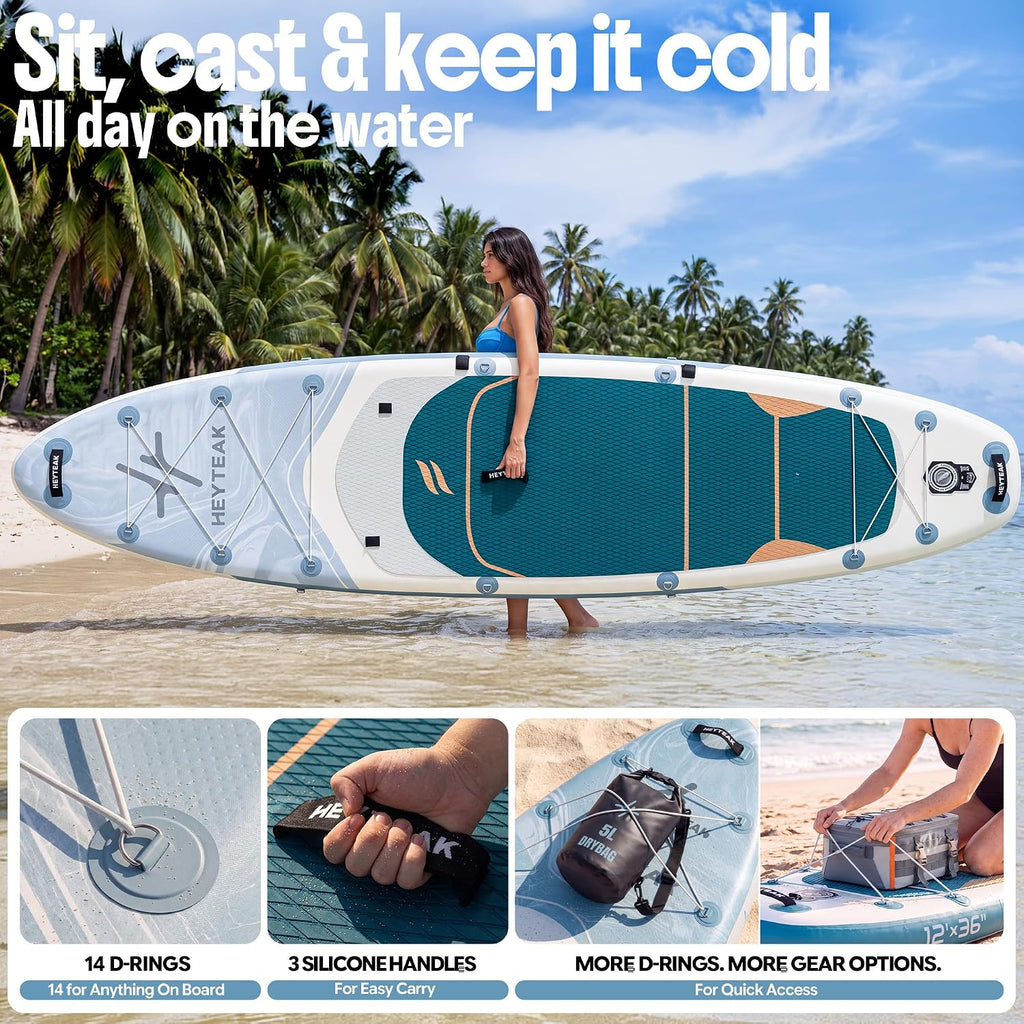 HeyTeak paddle board Ocean Blue Gray image 8