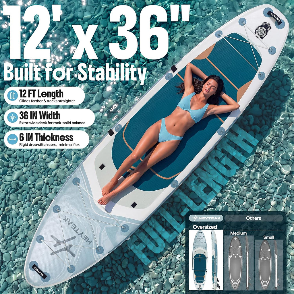 HeyTeak paddle board Ocean Blue Gray image 2