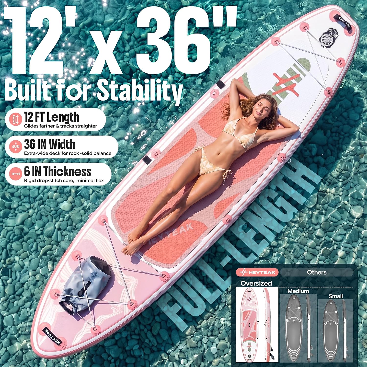 HeyTeak paddle board Floral Pink image 2